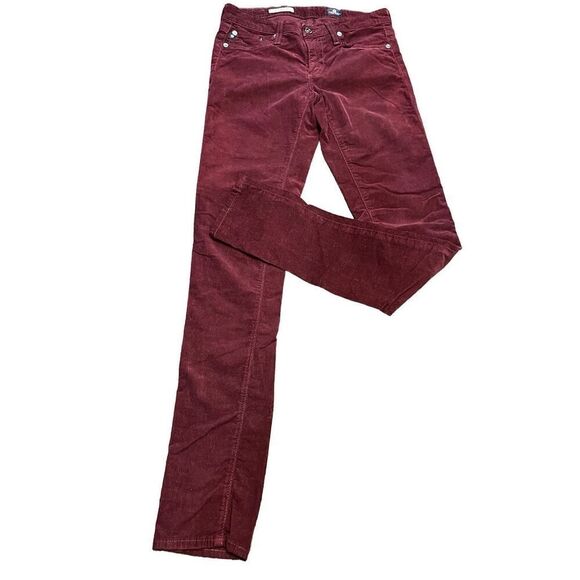 Adriano Goldschmied Wine Colored Corduroy Super Skinny Legging Size 26 - Picture 1 of 4